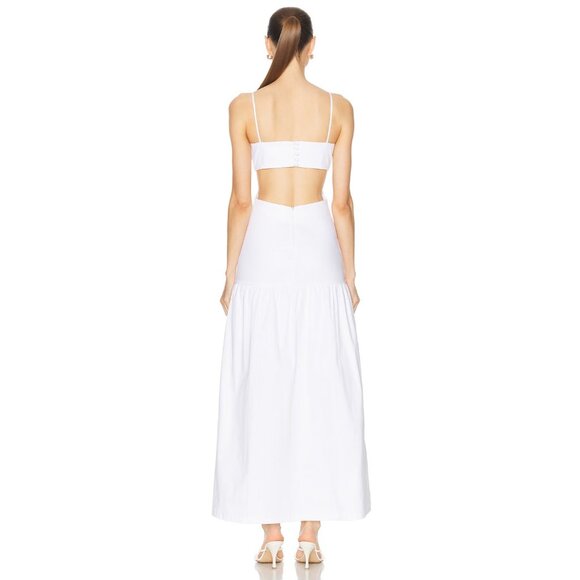 ADRIANA DEGREAS Solid Cut Out Long Dress in Off White - Picture 3 of 3